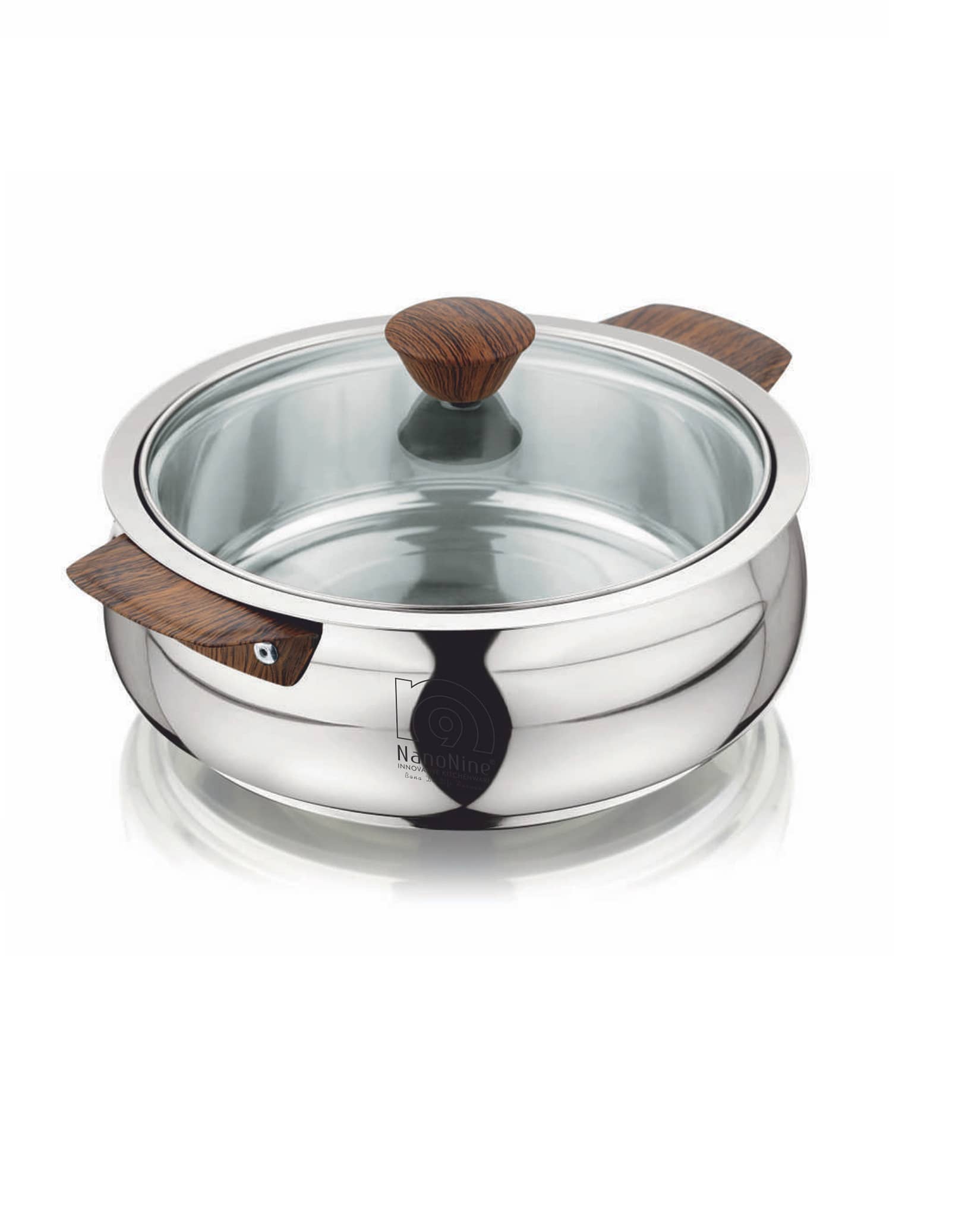 NanoNine - Royal Serve Double Wall Steel Steel Serve Casserole ( Set of 1 , 2650 mL )