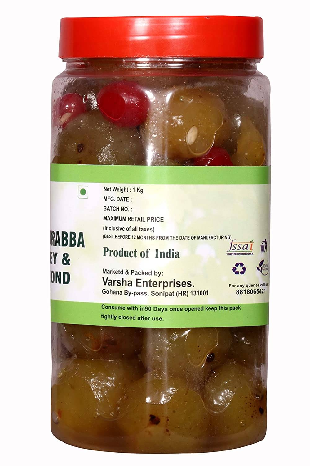     			Natural Diet Marmaldi Honey AMLA MURABBA No Added Sugar 1Kg ||Traditional Taste || (A Return to The Natural and Pickle 1 kg