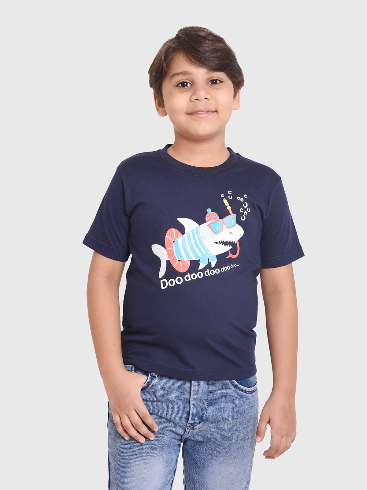 Neo Garments Pack of 5 Boys Cotton T-Shirt ( Navy )