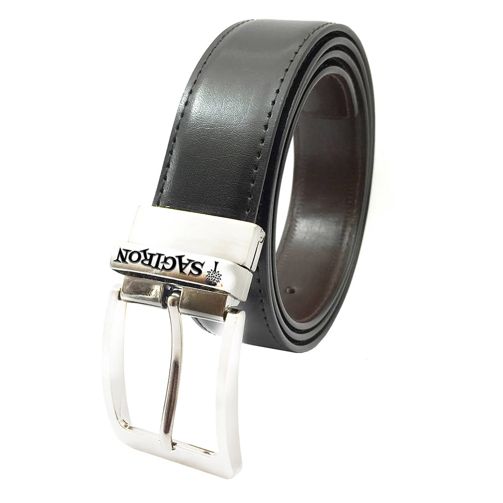     			Sagiron - Black Synthetic Men's Reversible Belt ( Pack of 1 )