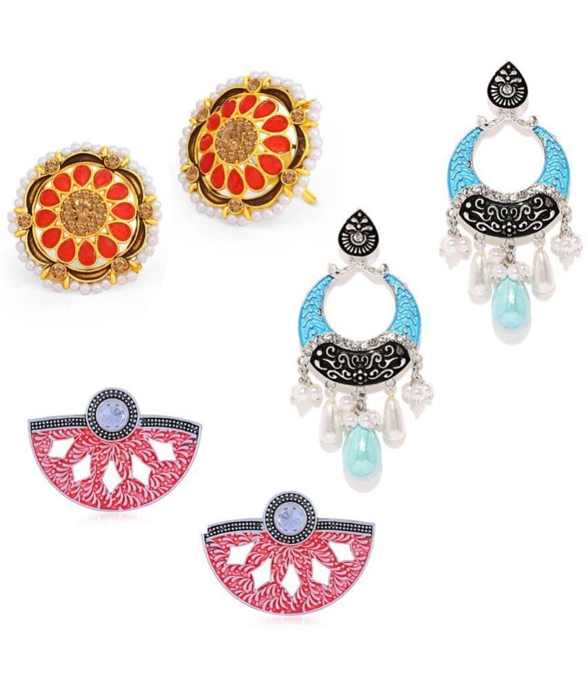     			Sukkhi - Multi Color Chandelier Earrings ( Pack of 3 )