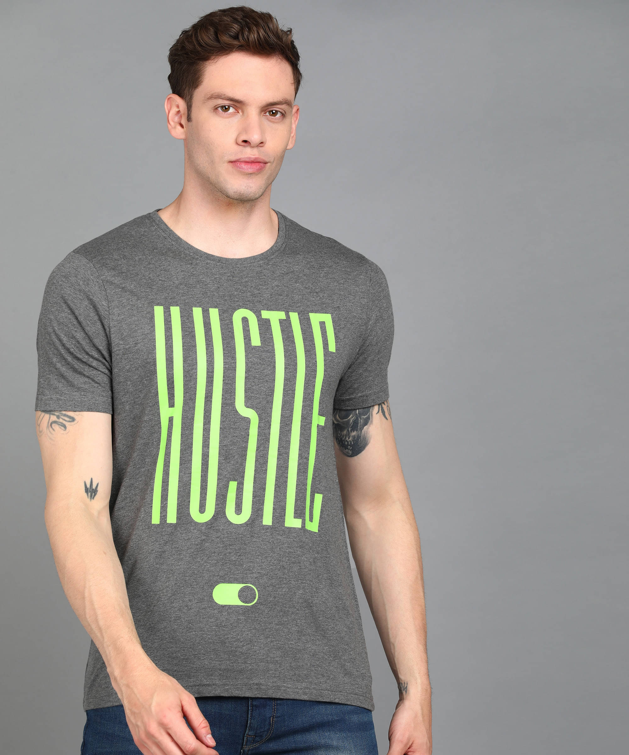     			Urbano Fashion Pack of 1 Cotton Slim Fit Men's T-Shirt ( Grey )