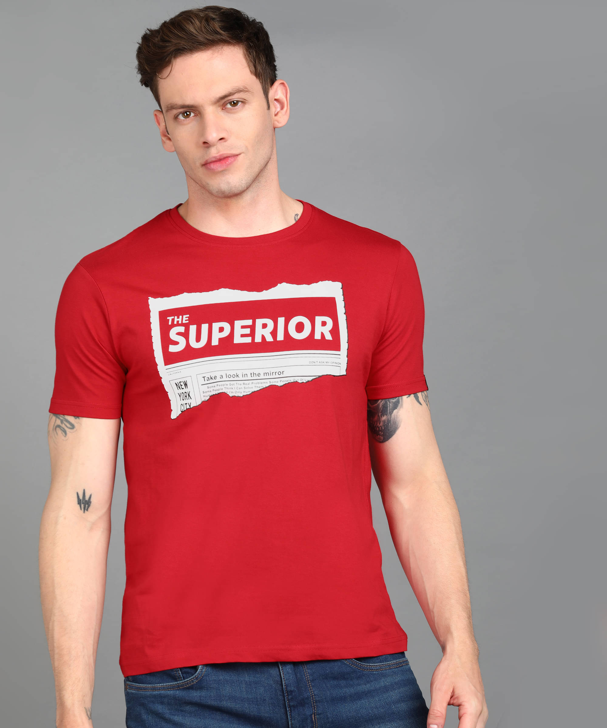 Urbano Fashion - Red Cotton Slim Fit Men's T-Shirt ( Pack of 1 ) Urbano Fashion - Red Cotton Slim Fit Men's T-Shirt ( Pack of 1 )