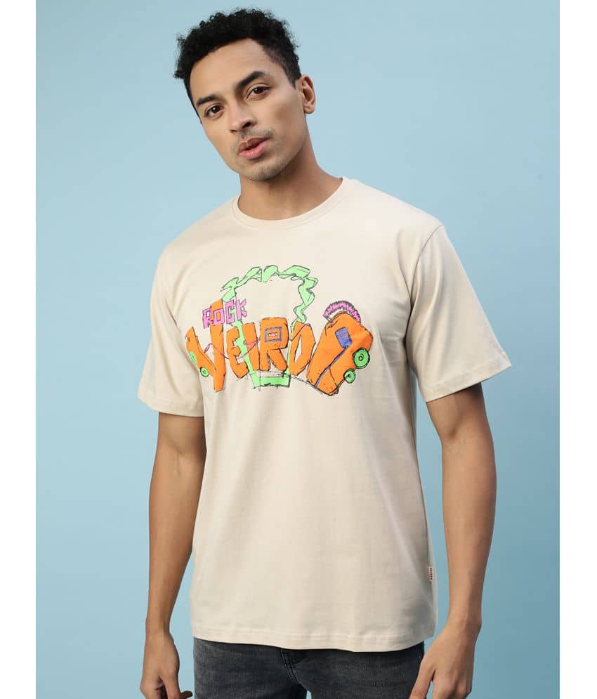 Veirdo Pack of 1 Cotton Regular Fit Men's T-Shirt ( Beige )
