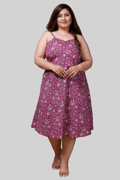 miravan - Purple Cotton Women's Fit & Flare Dress ( Pack of 1 )