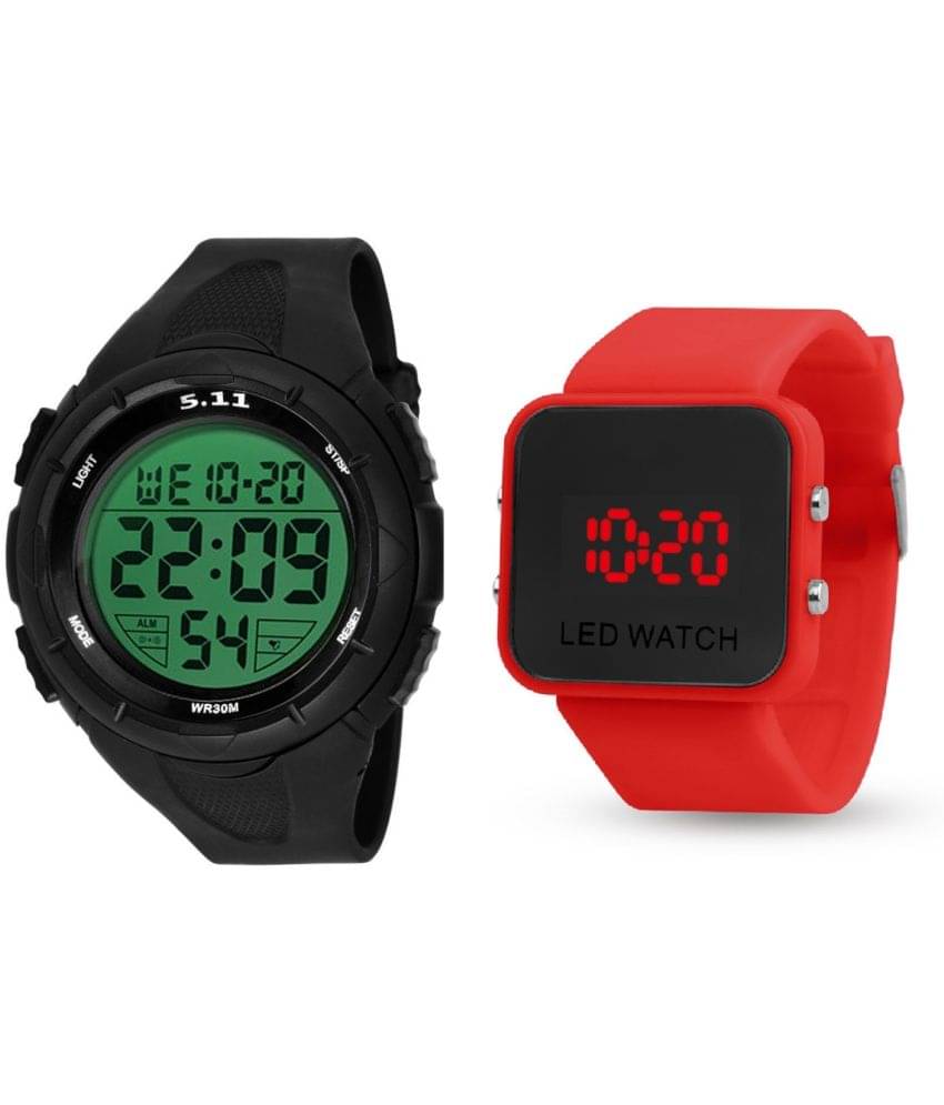     			DECLASSE - Red Resin Digital Men's Watch