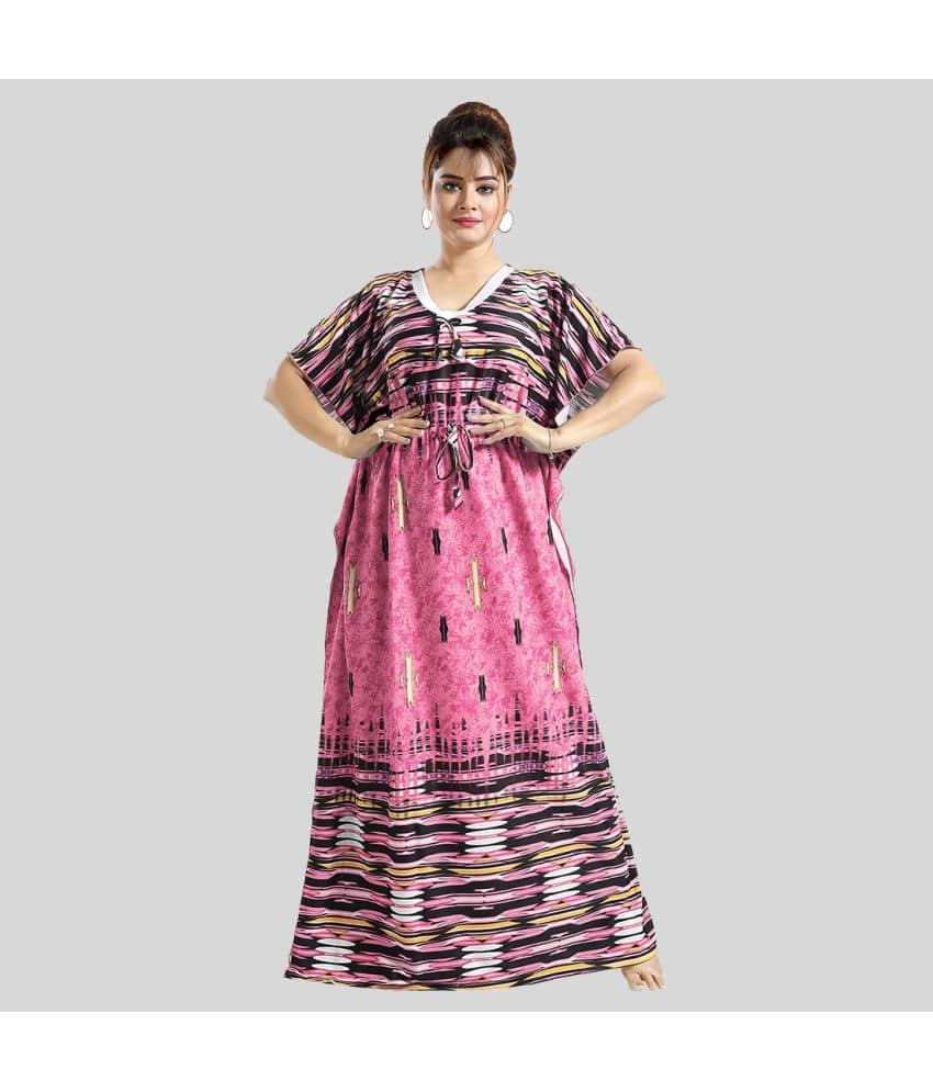 Gutthi - Pink Satin Women's Nightwear Nighty & Night Gowns ( Pack of 1 ) - Nightwear & Loungewear | Buy online on ZillyBuy