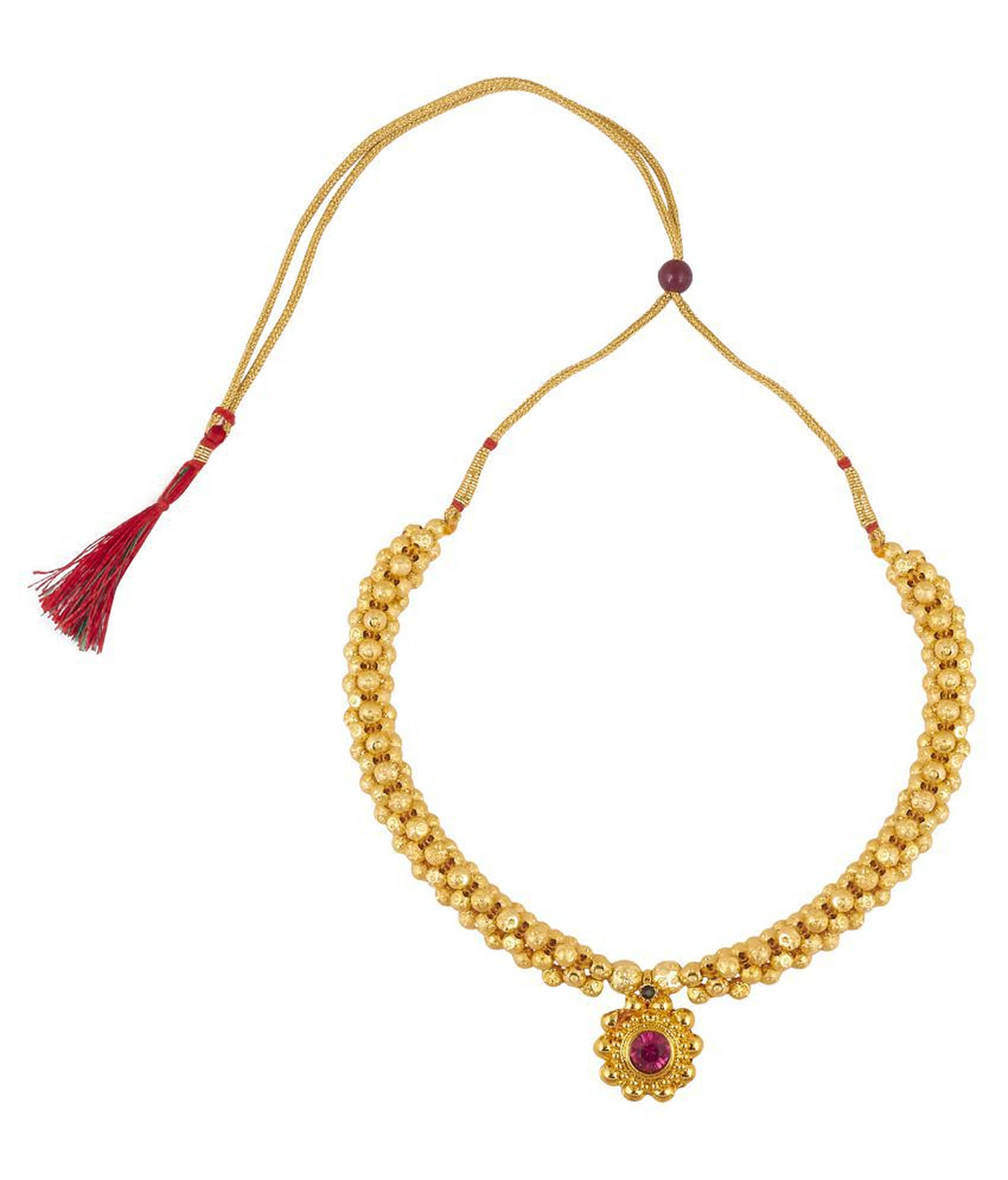 HEER COLLECTION - Golden Alloy Necklace ( Pack of 1 )