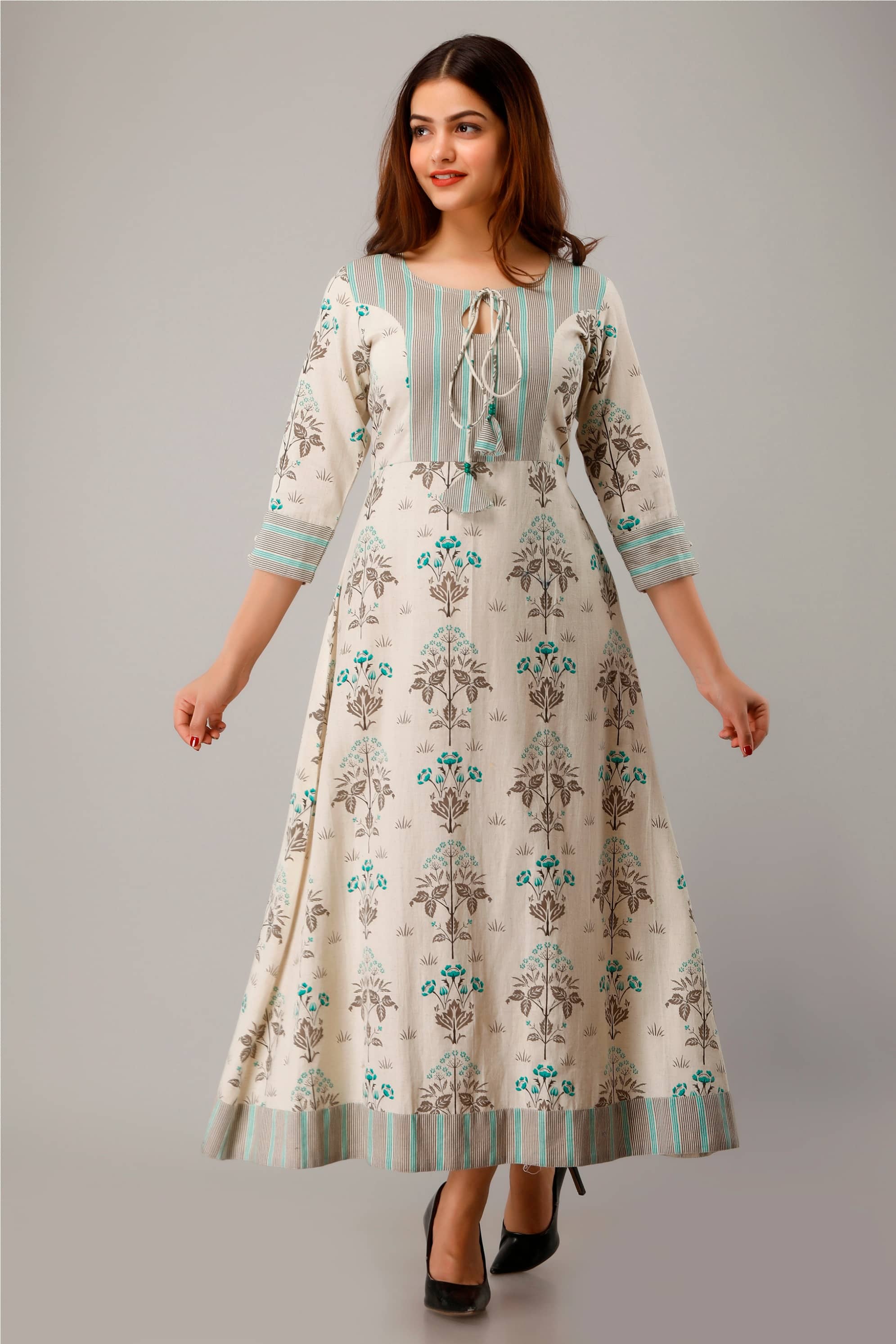 IRIDAA JAIPUR - Green Cotton Blend Women's Anarkali Kurti ( Pack of 1 ) - Kurtis, Tunics | Buy online on ZillyBuy