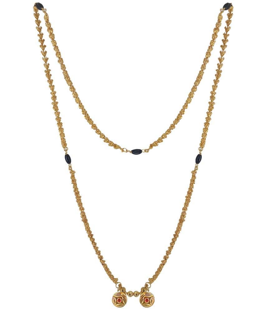 SHANKH-KRIVA - Golden Mangalsutra ( Pack of 1 )