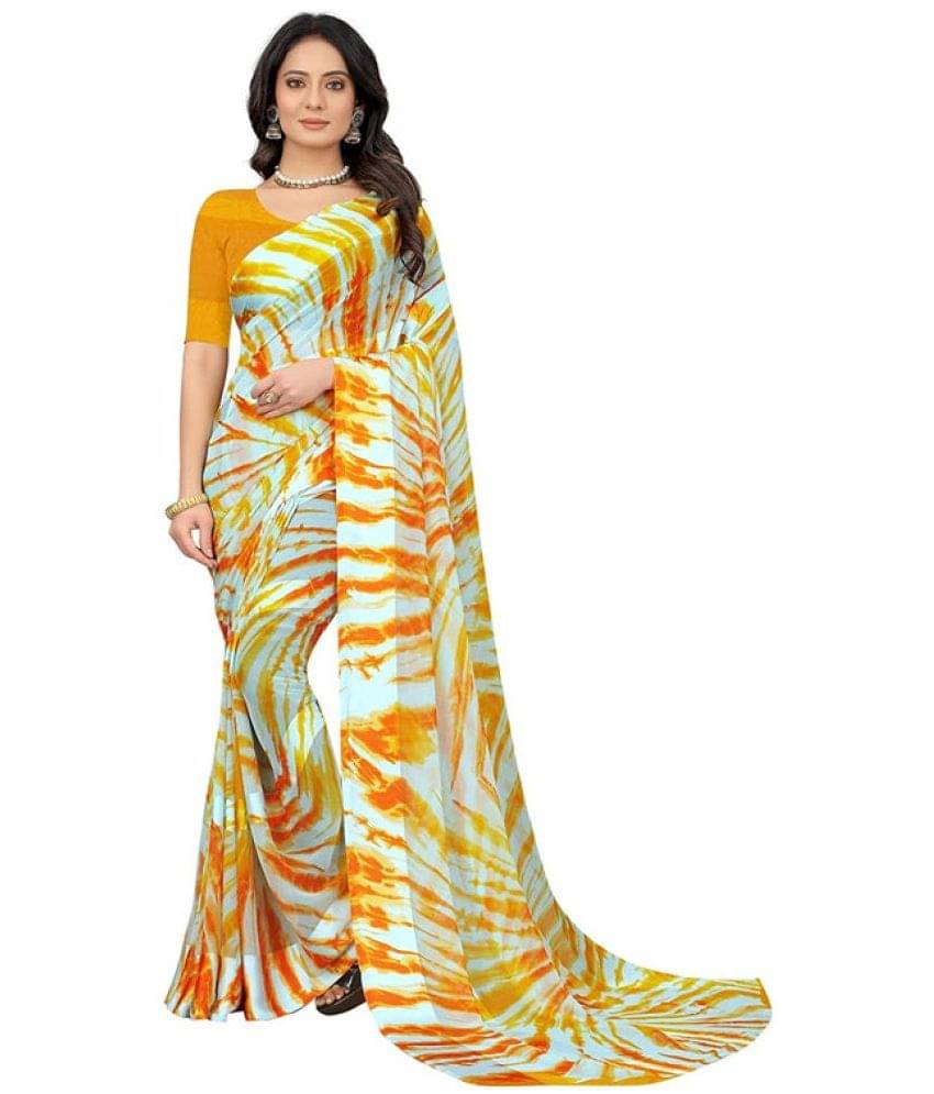 Sitanjali Georgette Dyed Saree With Unstitched Blouse Piece ( Multicolour ) Sitanjali Georgette Dyed Saree With Unstitched Blouse Piece ( Multicolour )