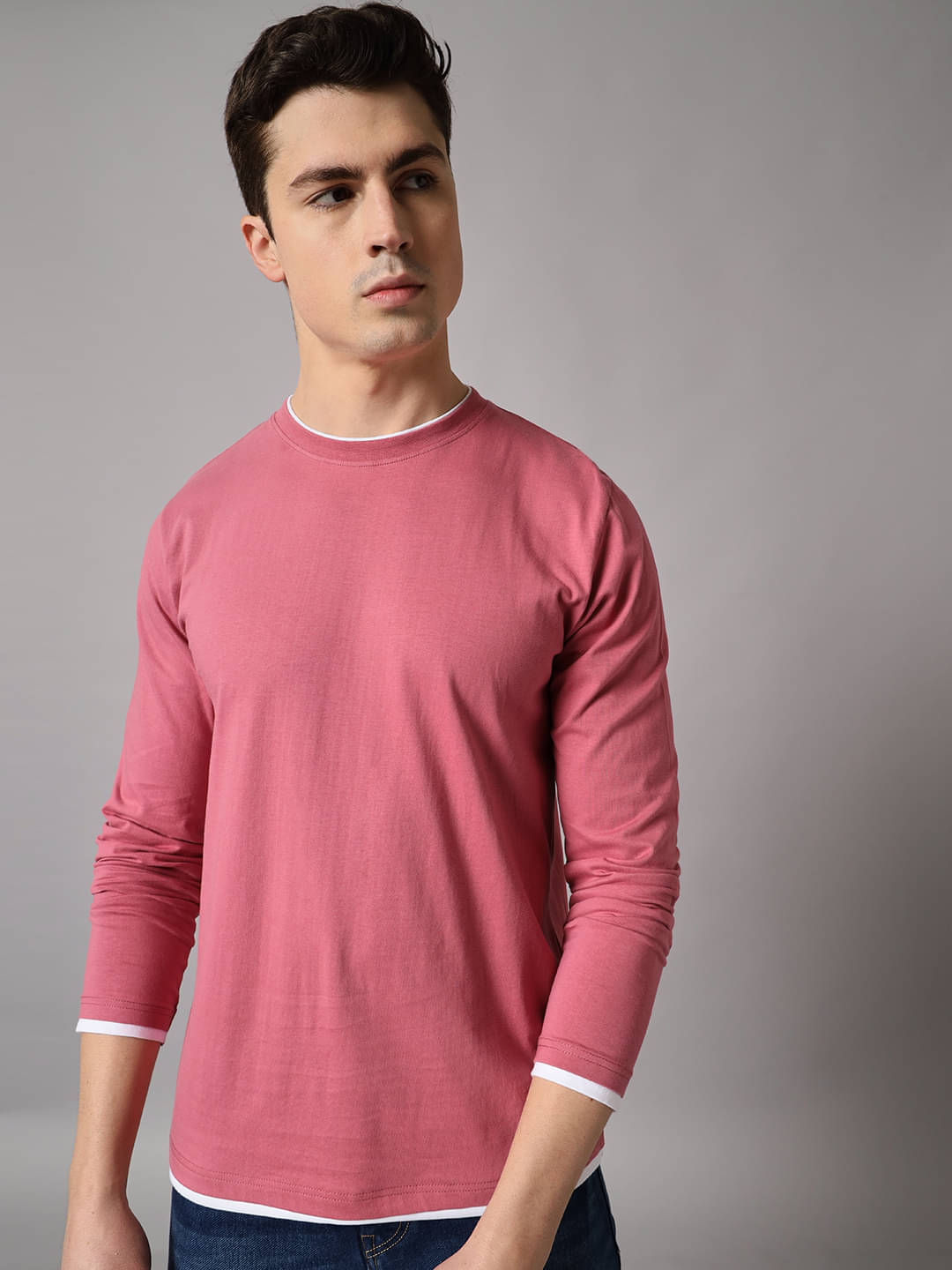     			The Dry State - Dark Pink Cotton Blend Regular Fit Men's T-Shirt ( Pack of 1 )