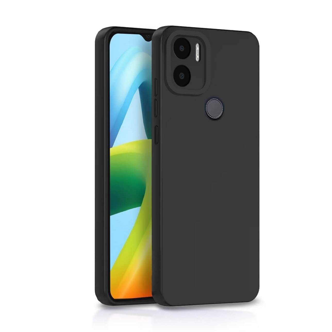     			Case Vault Covers - Black Silicon Plain Cases Compatible For Redmi A1 Plus ( Pack of 1 )