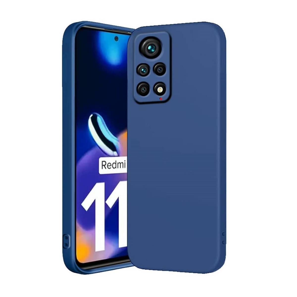     			Case Vault Covers - Blue Silicon Plain Cases Compatible For Redmi Note 11 Pro Plus 5G ( Pack of 1 )