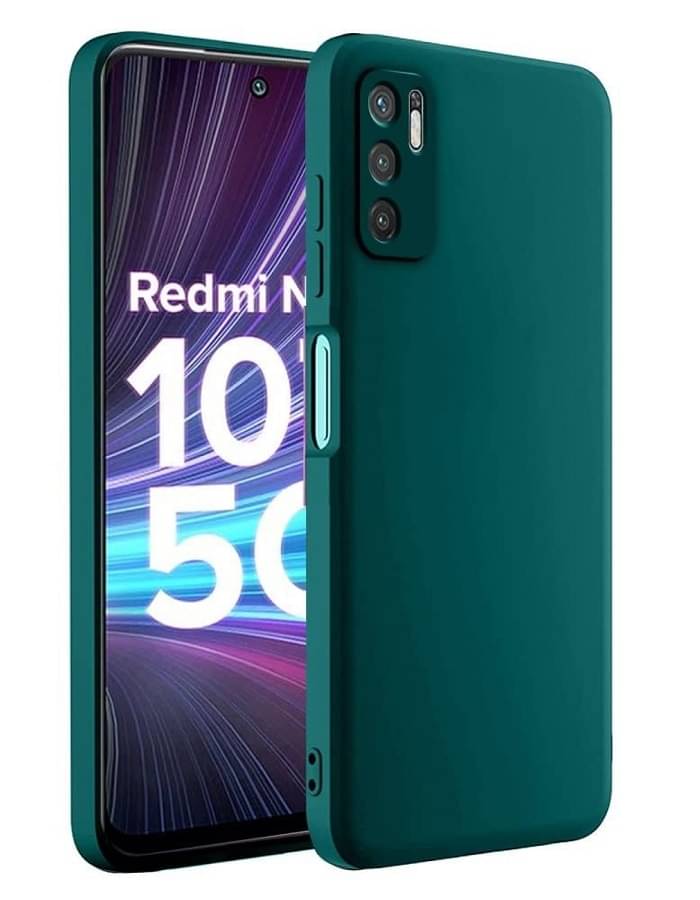     			Case Vault Covers - Green Silicon Plain Cases Compatible For Poco M3 pro 5G ( Pack of 1 )