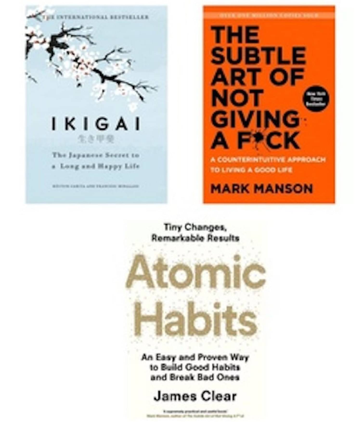 Combo Of 3 Books ( Ikigai Japanese + The Subtle Art of Not Giving a F*ck + Atomic Habits ) English Novel For paperback Combo Of 3 Books ( Ikigai Japanese + The Subtle Art of Not Giving a F*ck + Atomic Habits ) English Novel For paperback