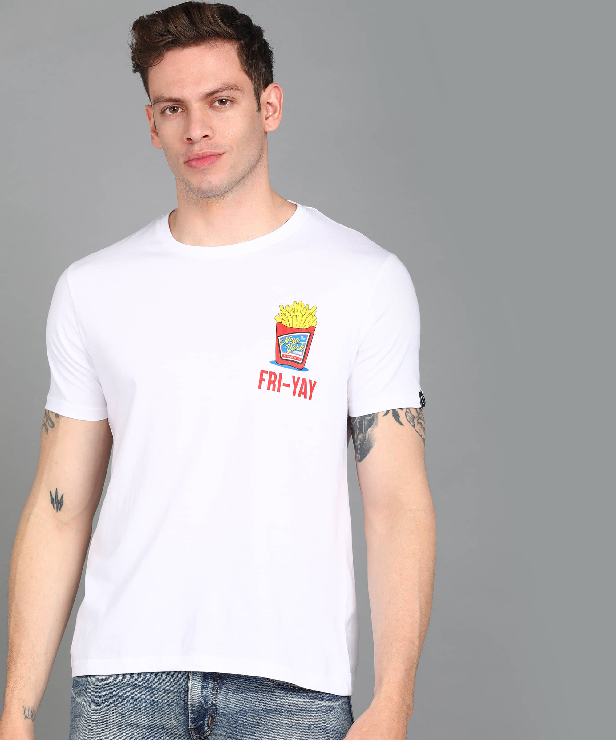     			Urbano Fashion Pack of 1 Cotton Slim Fit Men's T-Shirt ( White )
