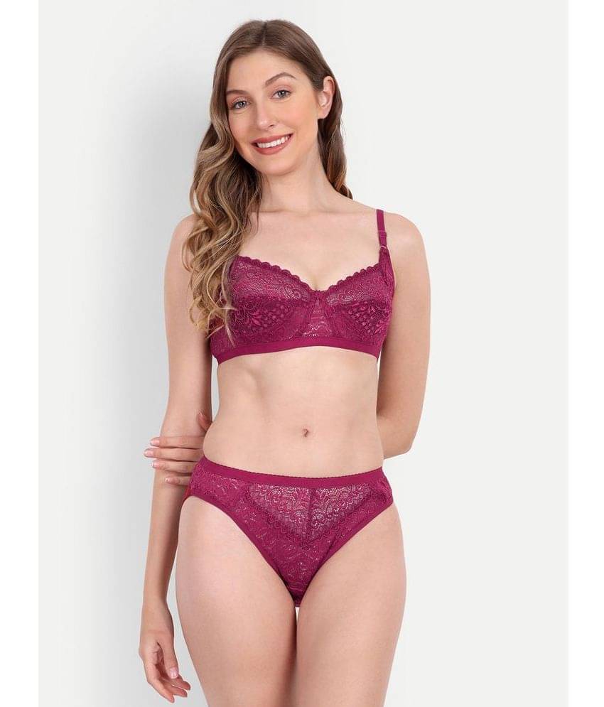     			Aprozone Nylon Women's Bra & Panty Set ( Maroon ) Lingerie Set