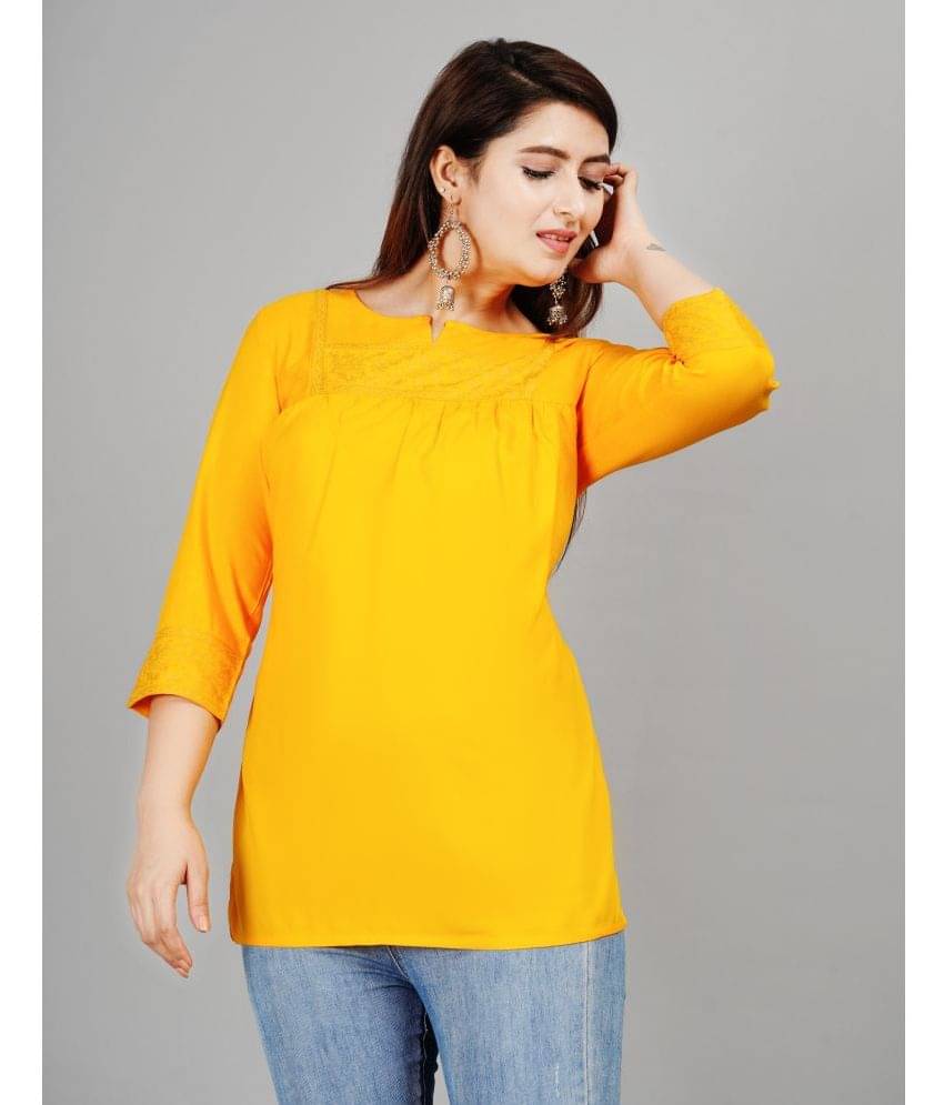     			Aurelisa Women's Rayon Tunic ( Yellow )