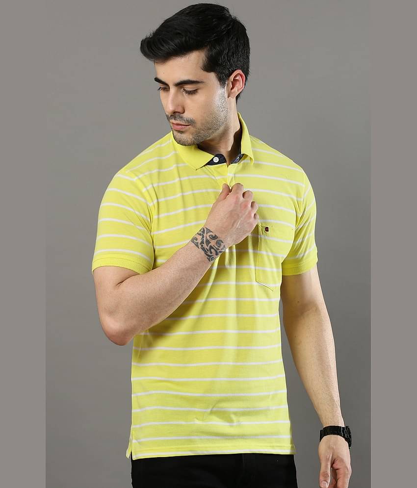 Cool Colors - Yellow Cotton Regular Fit Men's Polo T Shirt ( Pack of 1 )