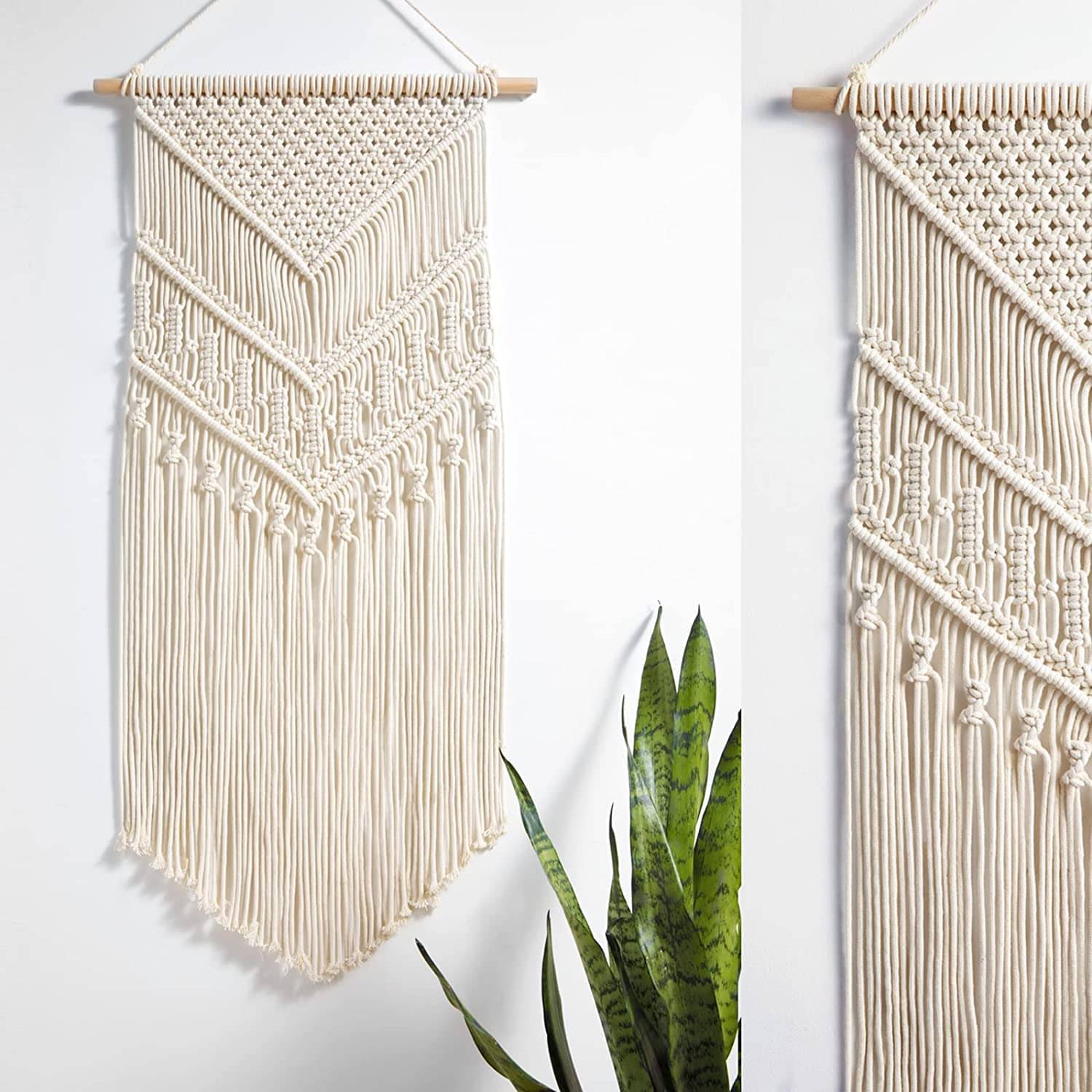Craftery Fabric Macrame Wall Hanging Wall Sculpture Beige - Pack of 1 Craftery Fabric Macrame Wall Hanging Wall Sculpture Beige - Pack of 1