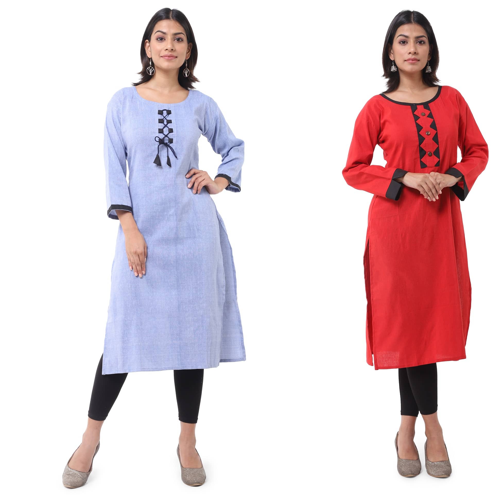 DESHBANDHU DBK - Multicolor Cotton Women's Straight Kurti ( Pack of 2 ) - Kurtis, Tunics | Buy online on ZillyBuy