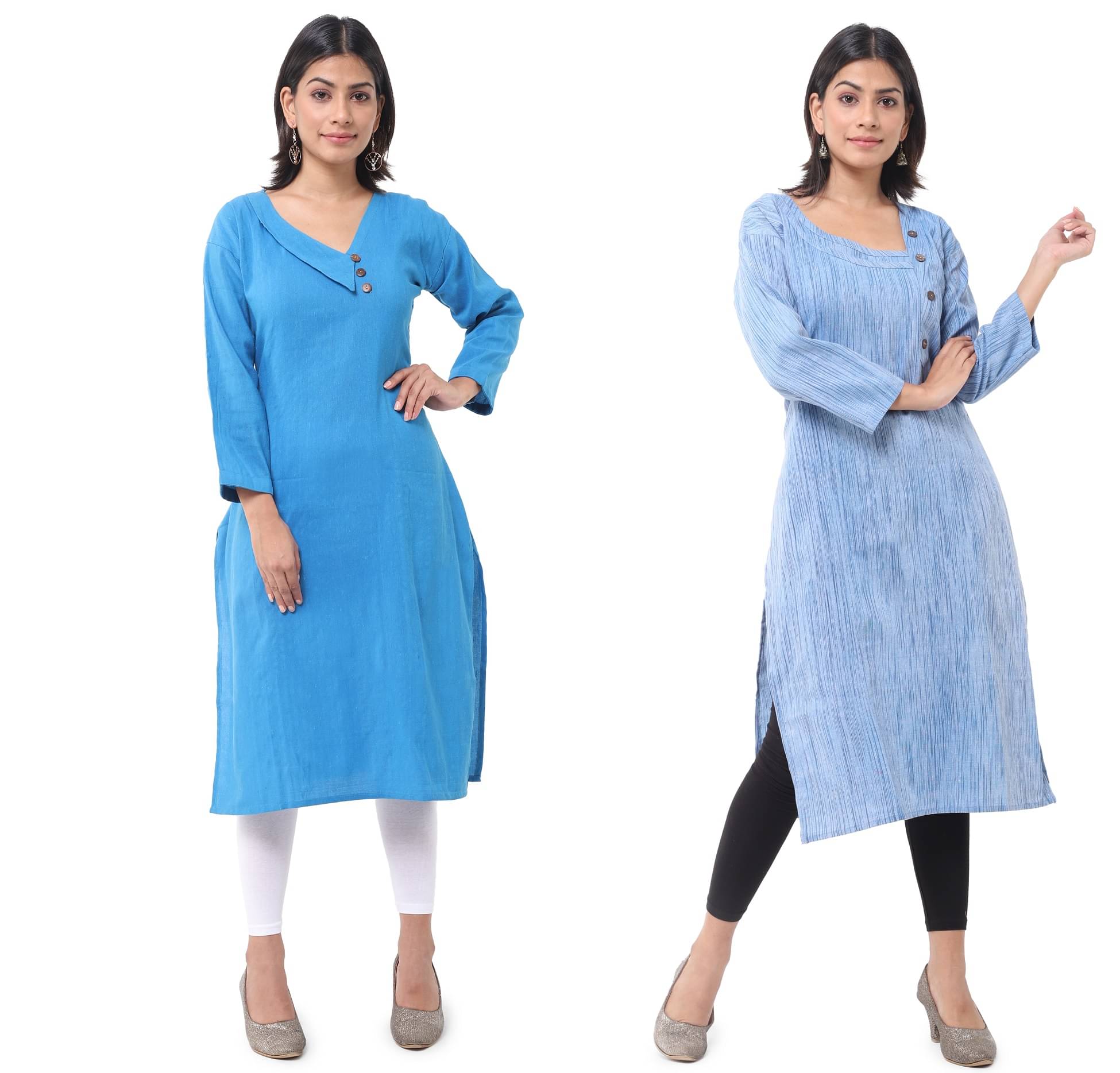 DESHBANDHU DBK - Multicolor Cotton Women's Straight Kurti ( Pack of 2 ) DESHBANDHU DBK - Multicolor Cotton Women's Straight Kurti ( Pack of 2 )