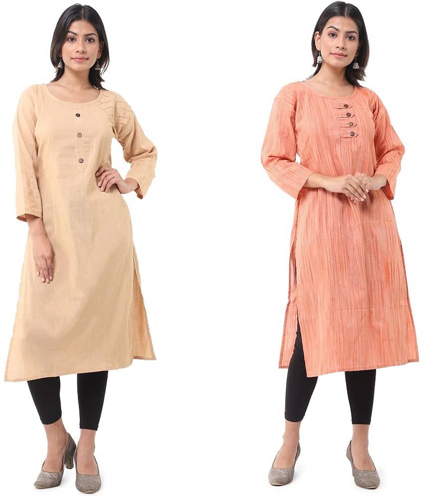DESHBANDHU DBK - Multicolor Cotton Women's Straight Kurti ( Pack of 2 ) - Kurtis, Tunics | Buy online on ZillyBuy