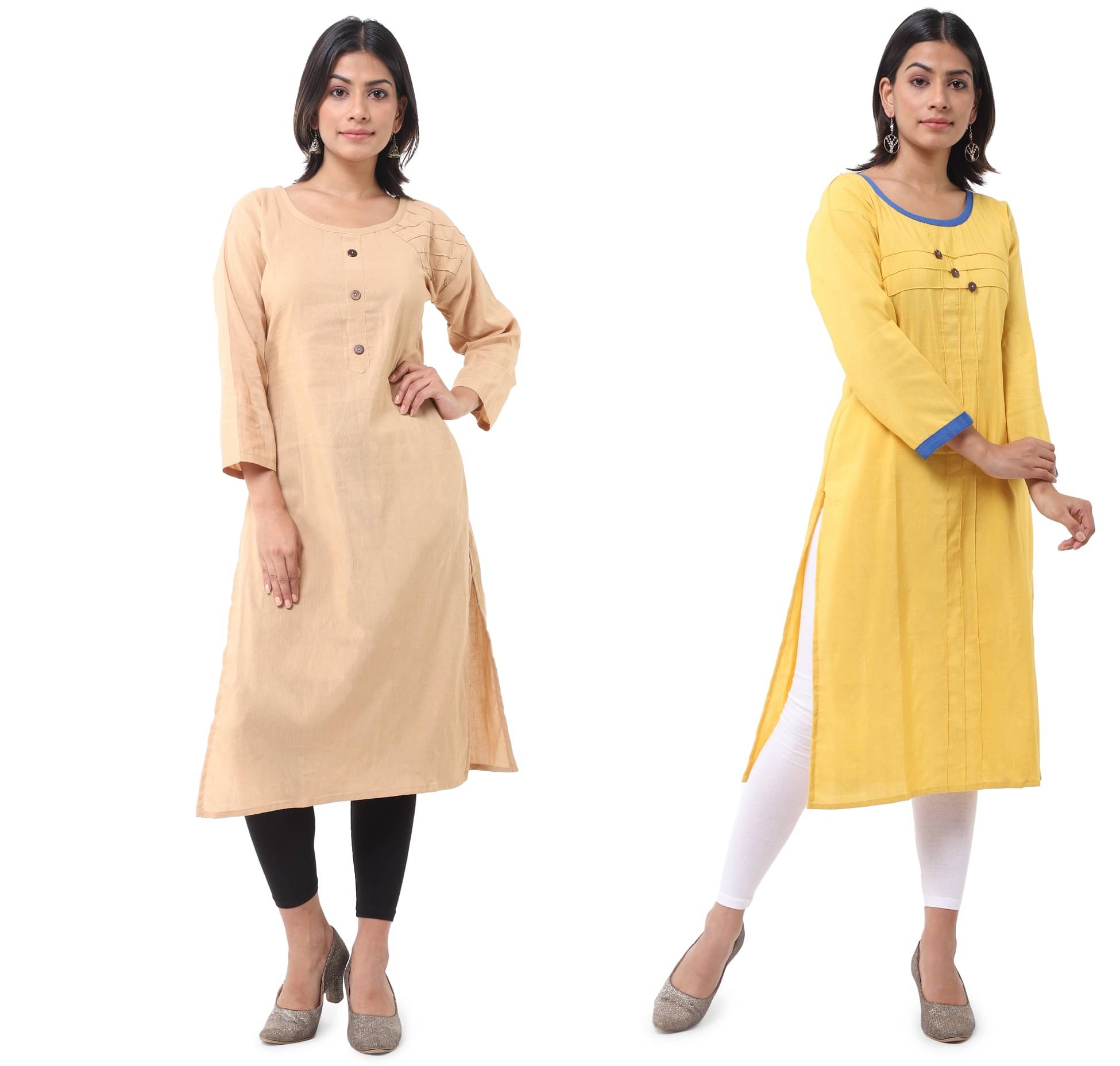 DESHBANDHU DBK - Multicolor Cotton Women's Straight Kurti ( Pack of 2 ) DESHBANDHU DBK - Multicolor Cotton Women's Straight Kurti ( Pack of 2 )