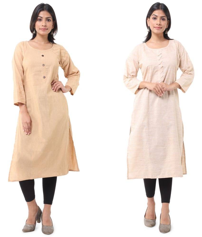 DESHBANDHU DBK - Multicolor Cotton Women's Straight Kurti ( Pack of 2 ) DESHBANDHU DBK - Multicolor Cotton Women's Straight Kurti ( Pack of 2 )