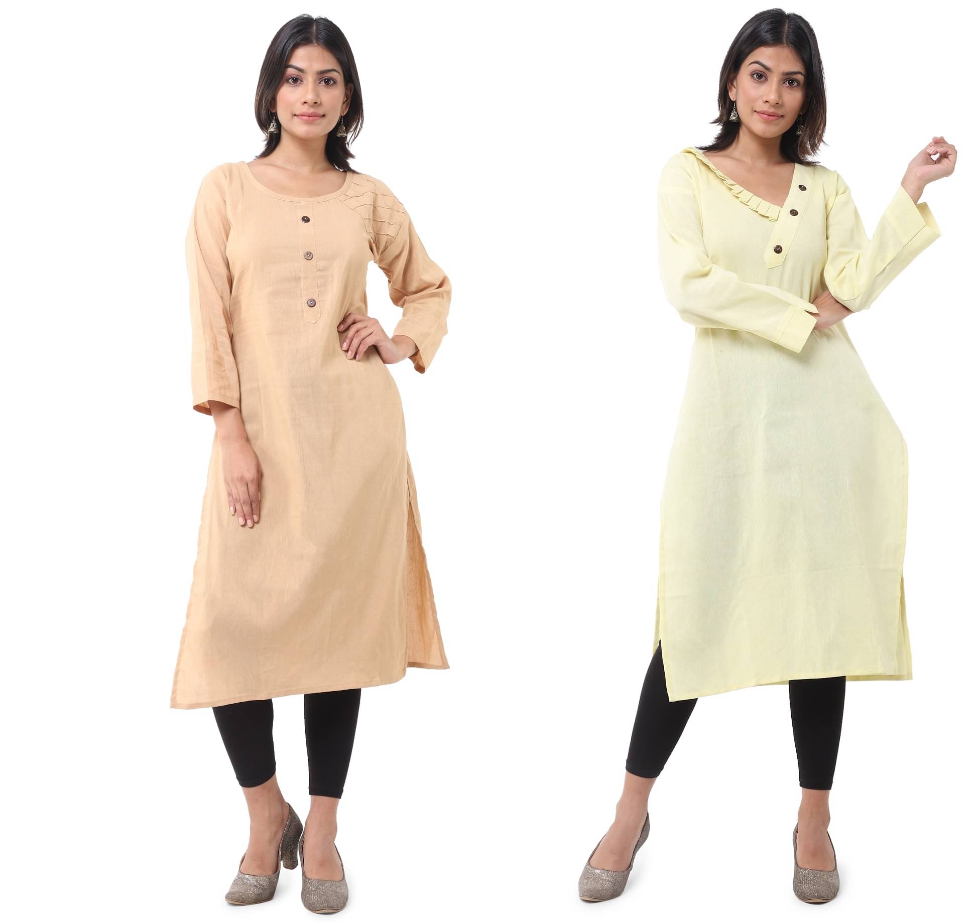 DESHBANDHU DBK - Multicolor Cotton Women's Straight Kurti ( Pack of 2 )     			DESHBANDHU DBK - Multicolor Cotton Women's Straight Kurti ( Pack of 2 )