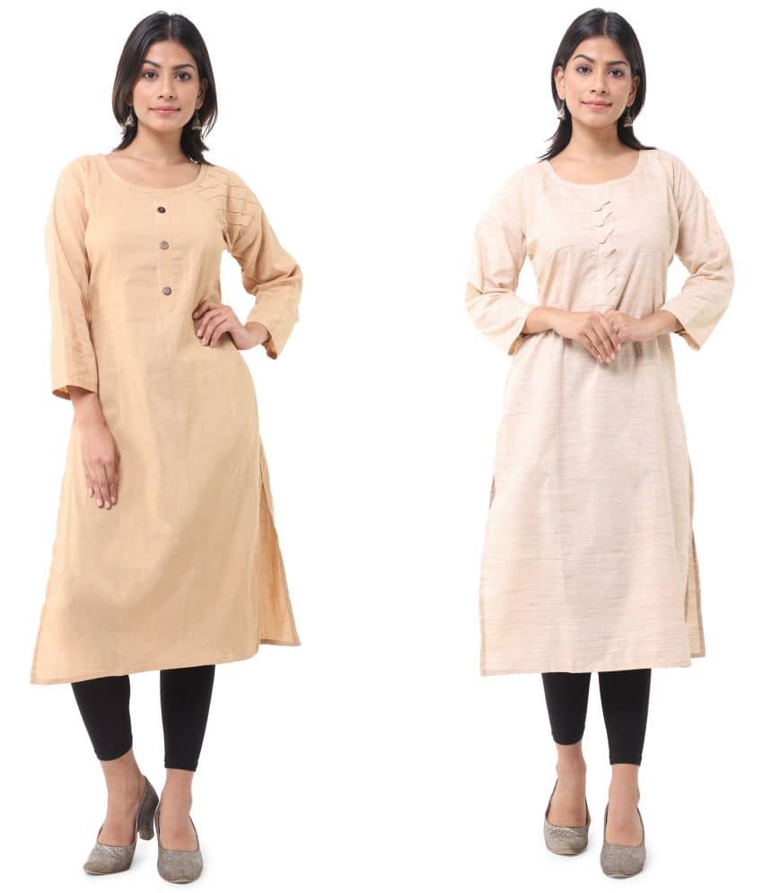 DESHBANDHU DBK - Multicolor Cotton Women's Straight Kurti ( Pack of 2 ) - Kurtis, Tunics | Buy online on ZillyBuy