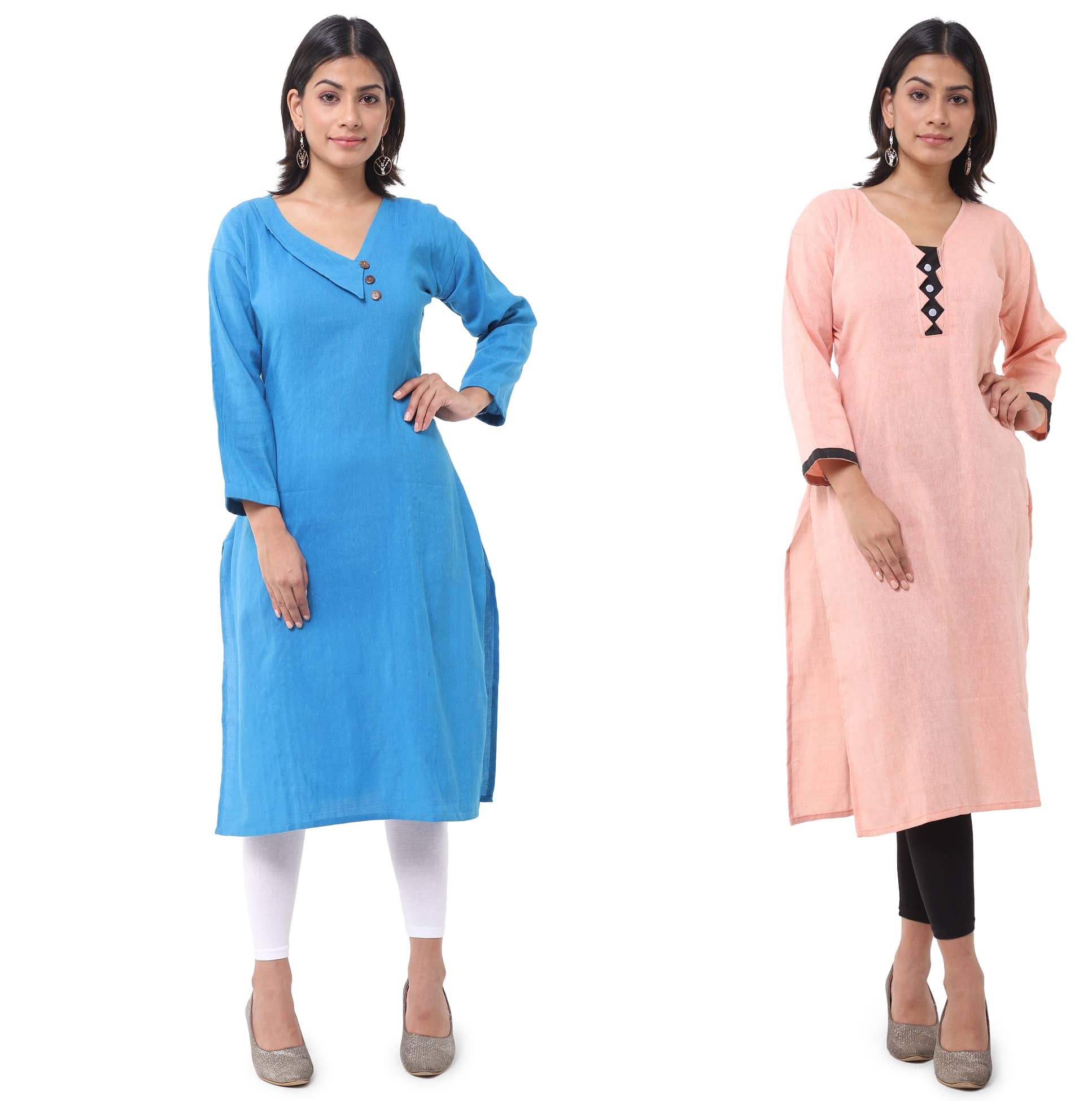 DESHBANDHU DBK - Multicolor Cotton Women's Straight Kurti ( Pack of 2 ) - Kurtis, Tunics | Buy online on ZillyBuy