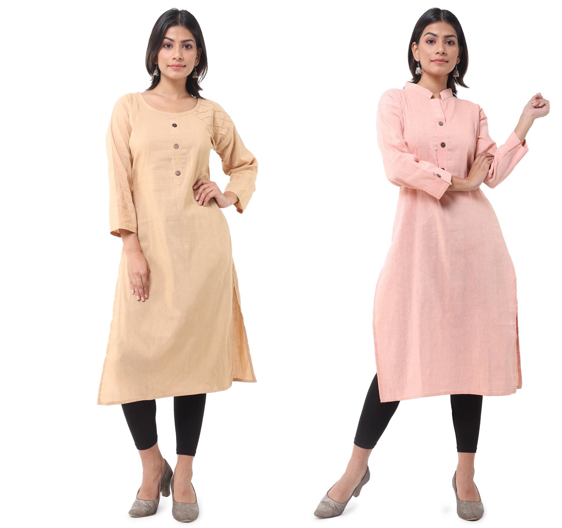 DESHBANDHU DBK - Multicolor Cotton Women's Straight Kurti ( Pack of 2 ) DESHBANDHU DBK - Multicolor Cotton Women's Straight Kurti ( Pack of 2 )