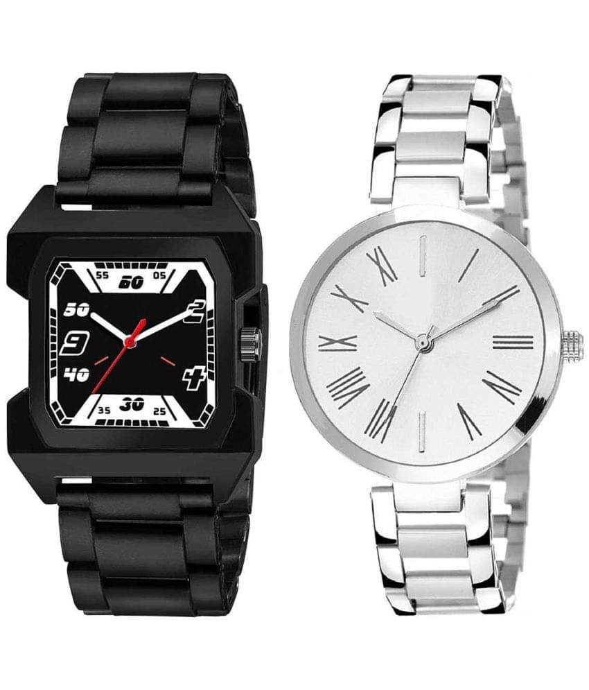     			EMPERO - Multicolor Stainless Steel Analog Couple's Watch