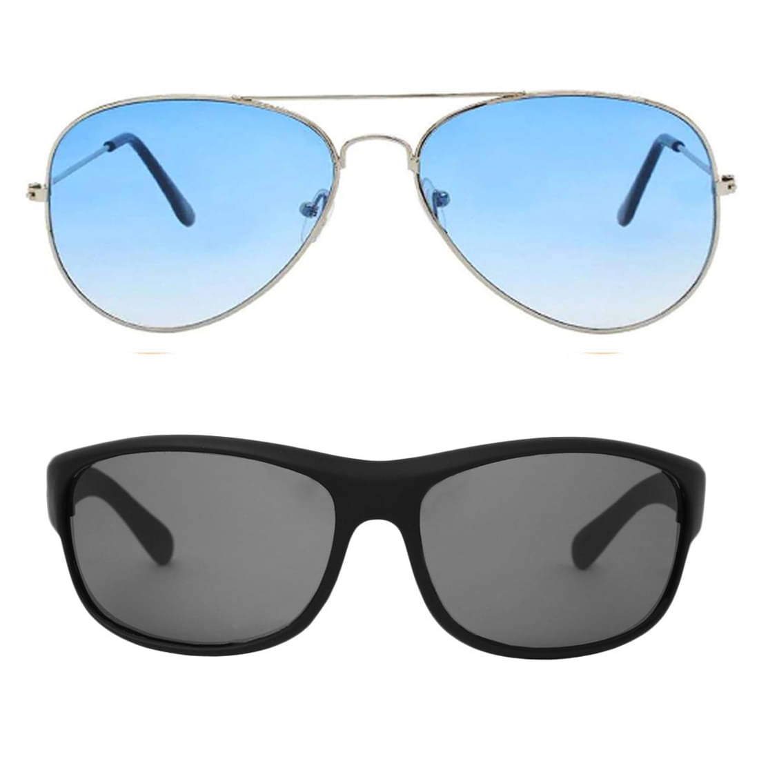 Kanny Devis - Black Wrap Around Sunglasses ( Pack of 2 ) Kanny Devis - Black Wrap Around Sunglasses ( Pack of 2 )