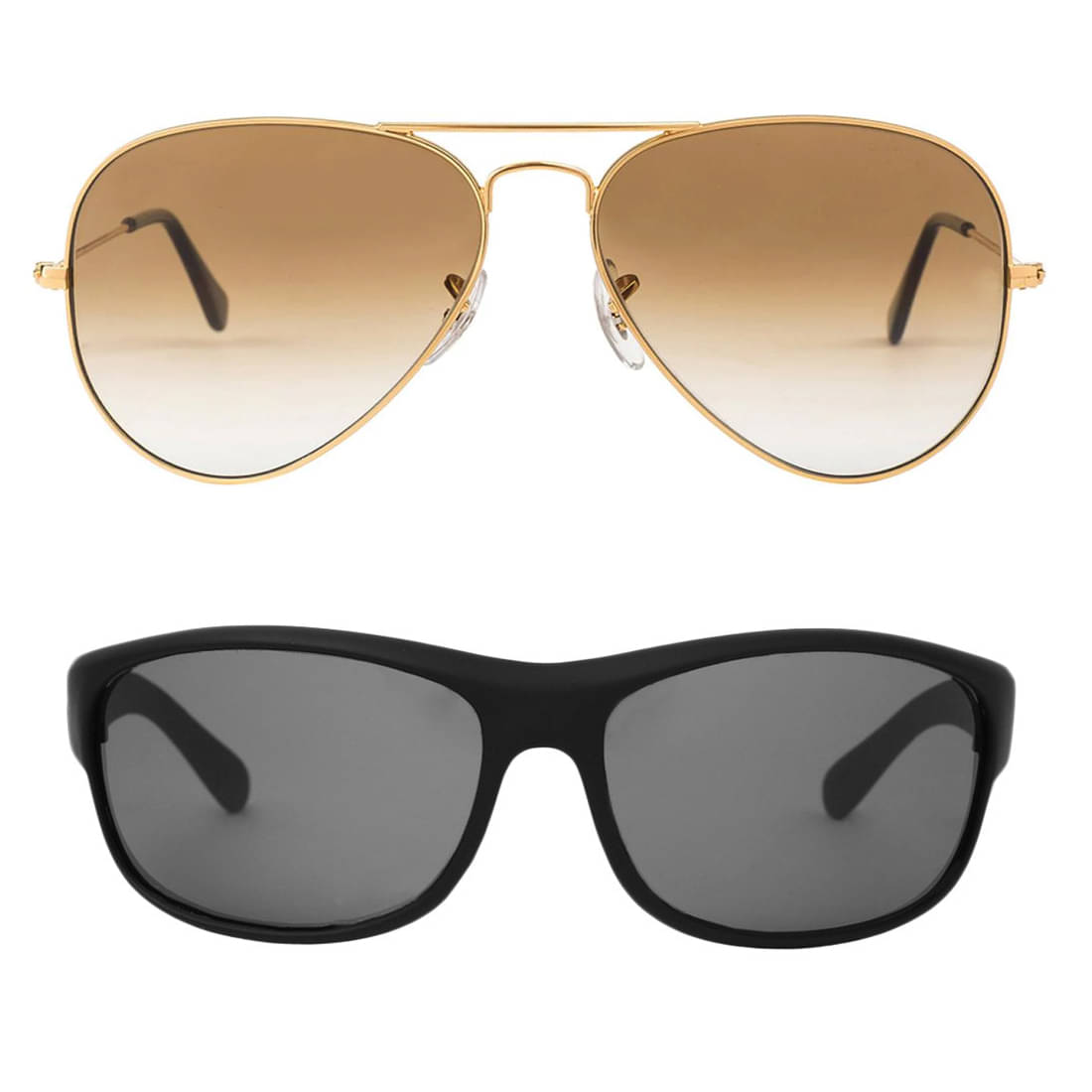 Kanny Devis - Black Wrap Around Sunglasses ( Pack of 2 ) Kanny Devis - Black Wrap Around Sunglasses ( Pack of 2 )