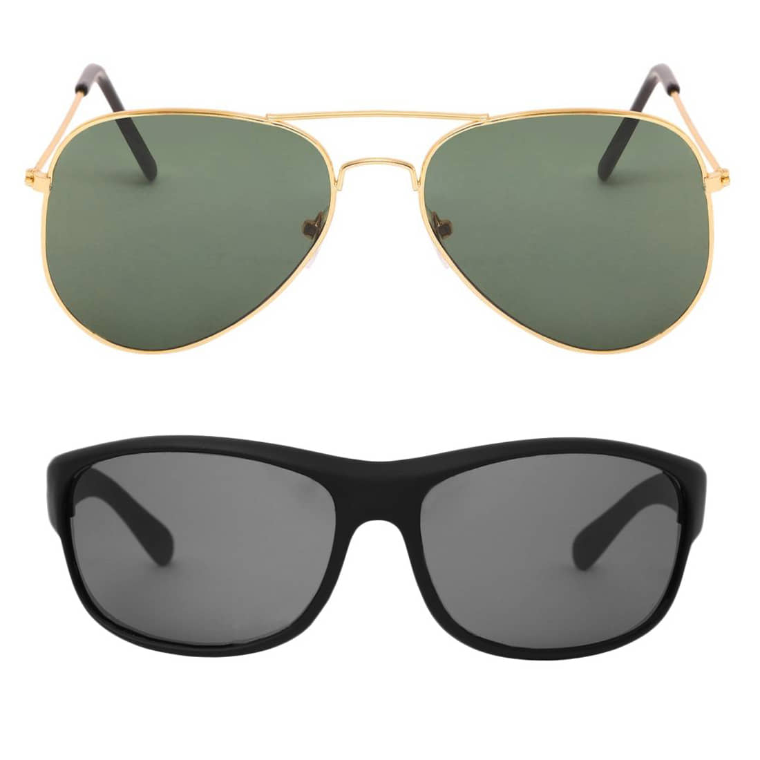 Kanny Devis - Black Wrap Around Sunglasses ( Pack of 2 ) - Sunglasses | Buy online on ZillyBuy