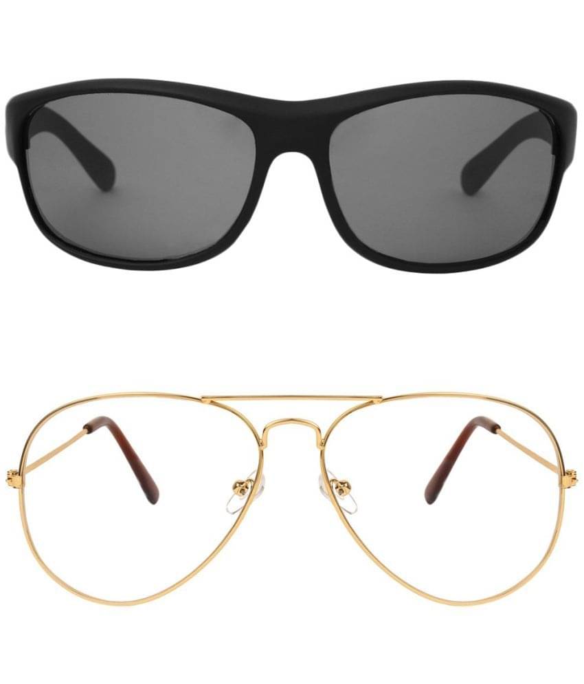 Kanny Devis - Black Wrap Around Sunglasses ( Pack of 2 ) Kanny Devis - Black Wrap Around Sunglasses ( Pack of 2 )