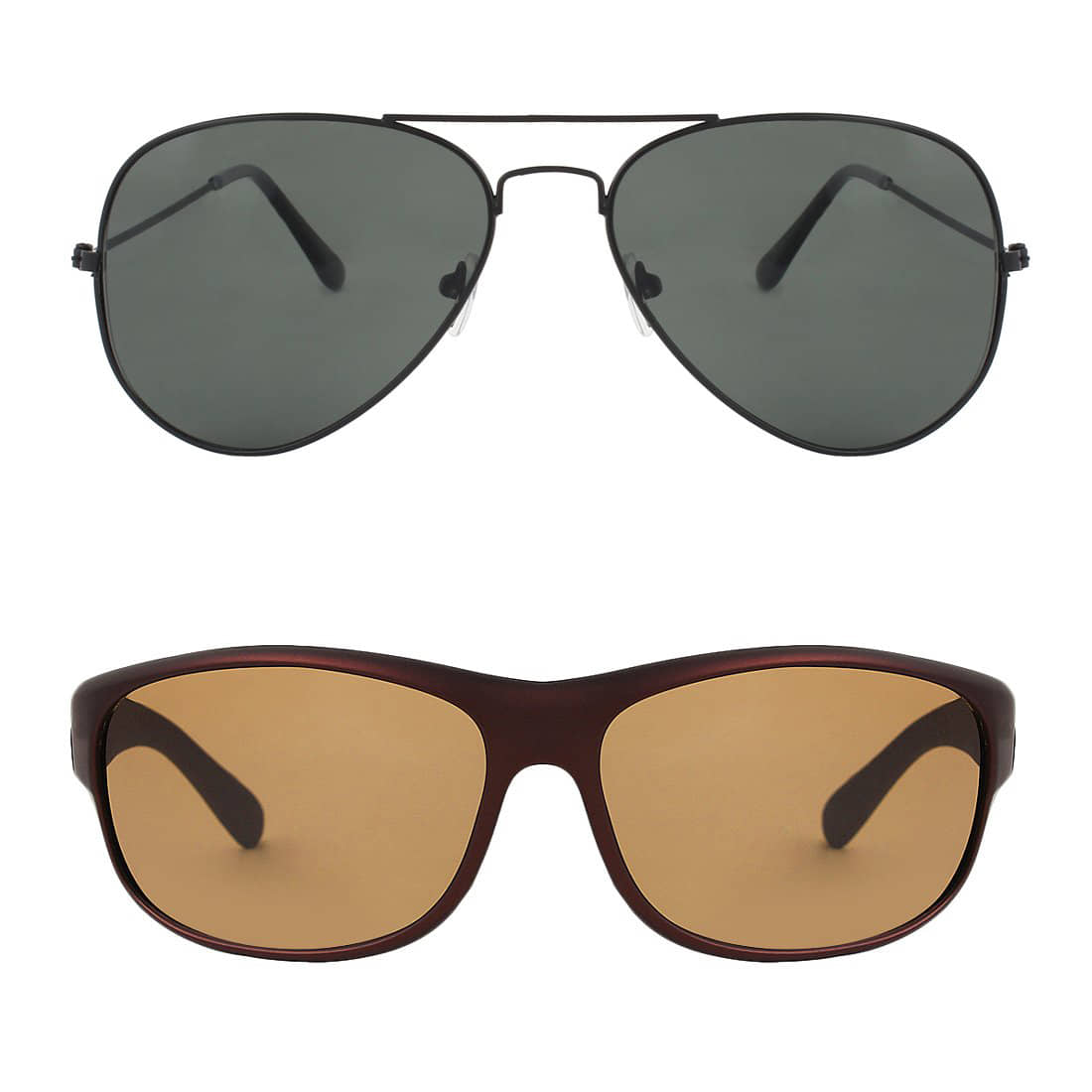 Kanny Devis - Bronze Wrap Around Sunglasses ( Pack of 2 ) - Sunglasses | Buy online on ZillyBuy