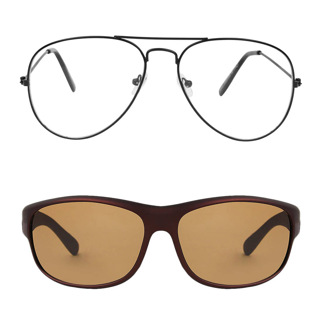 Kanny Devis - Bronze Wrap Around Sunglasses ( Pack of 2 ) - Sunglasses | Buy online on ZillyBuy