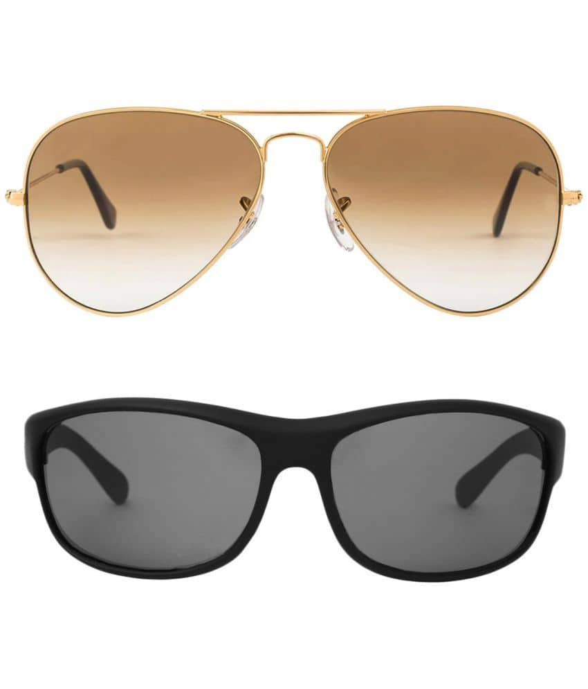 Kanny Devis - Gold Pilot Sunglasses ( Pack of 2 ) - Sunglasses | Buy online on ZillyBuy