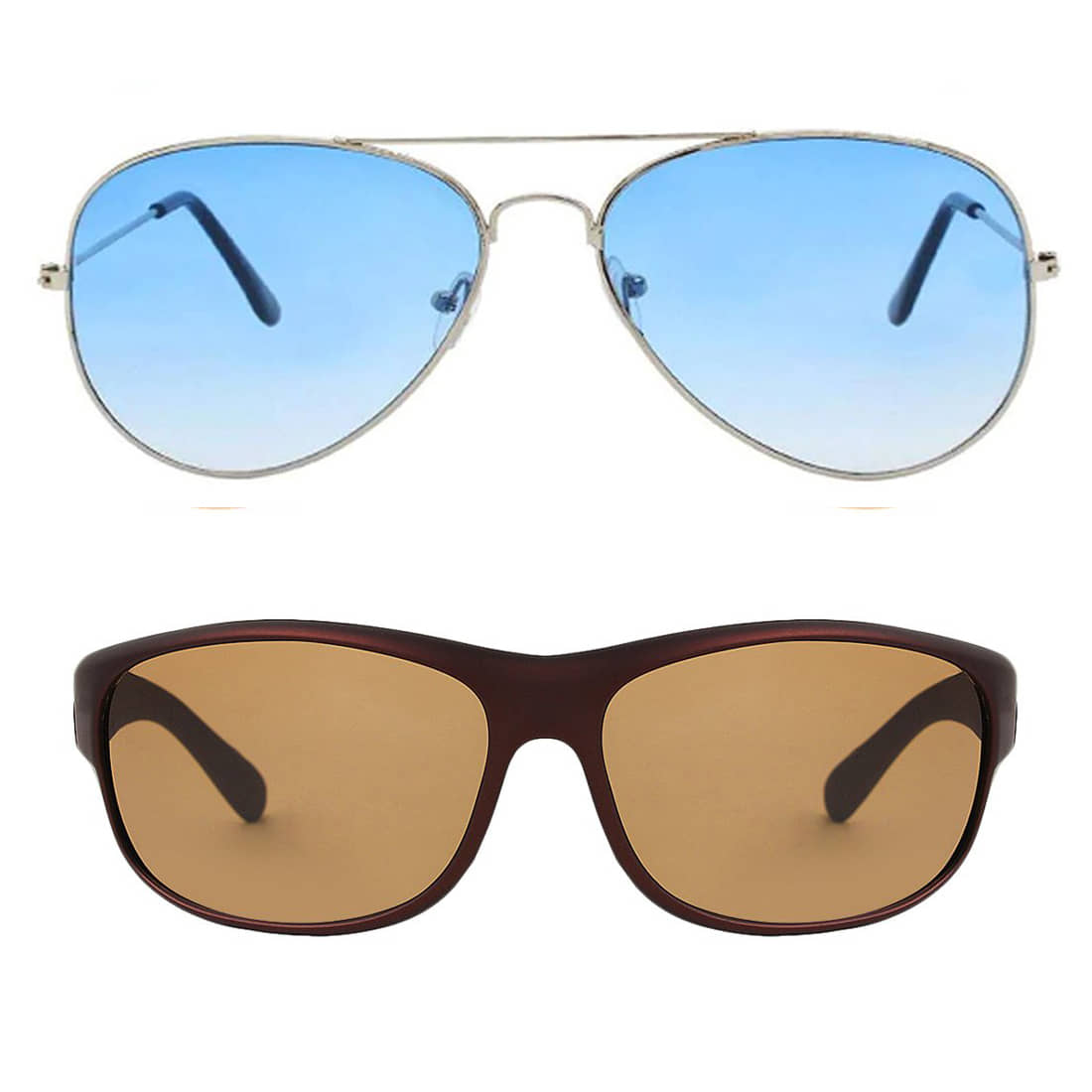 Kanny Devis - Silver Pilot Sunglasses ( Pack of 2 ) - Sunglasses | Buy online on ZillyBuy