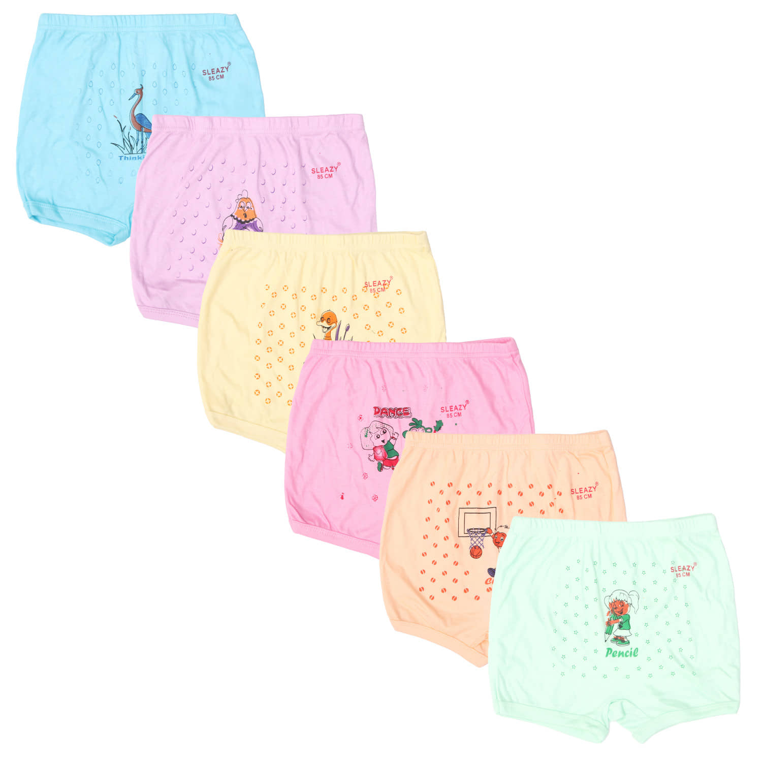 Kids cotton brief (Pack of 6) - Trousers | Buy online on ZillyBuy