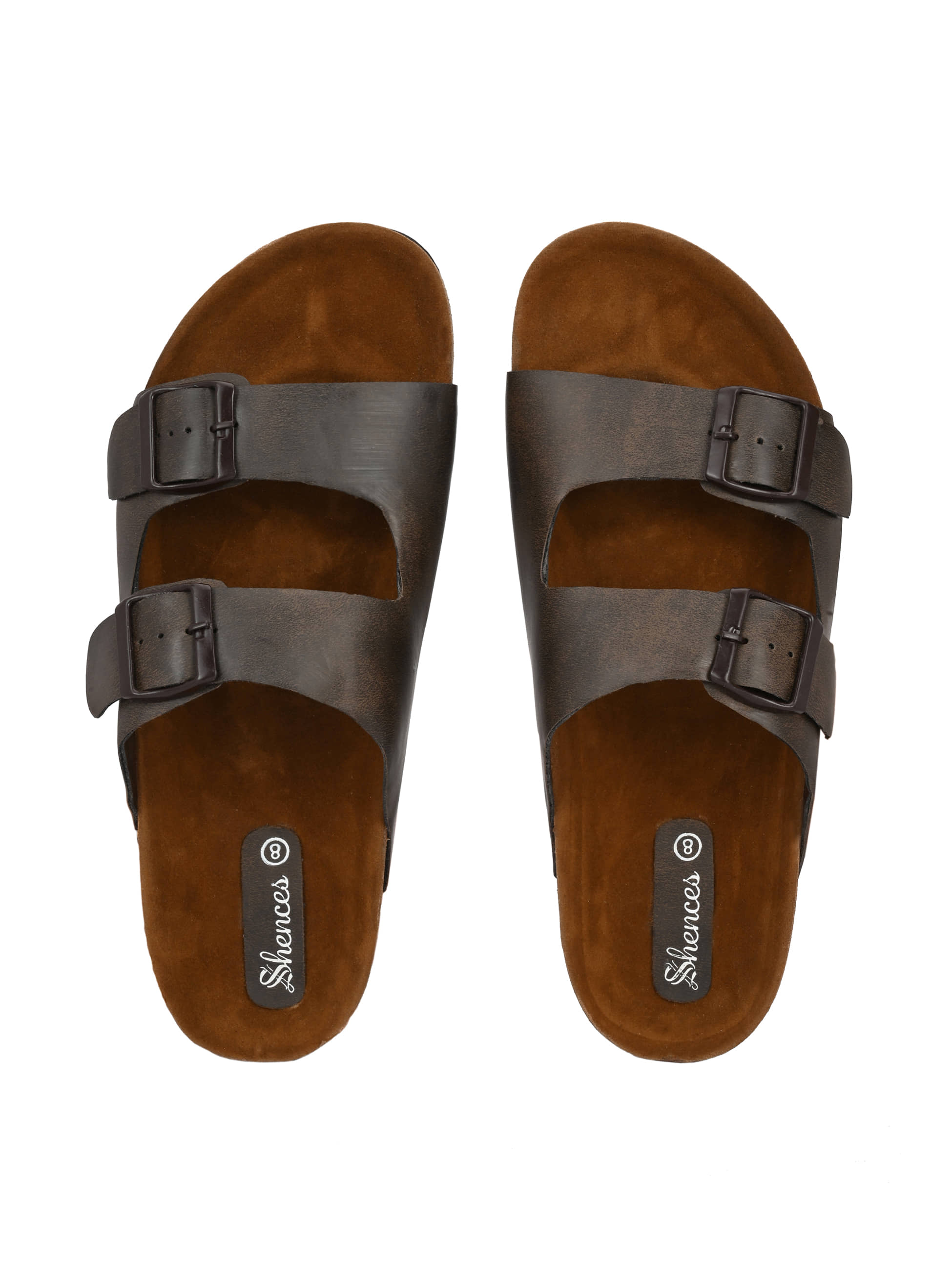 SHENCES - Grey Men's Leather Slipper
