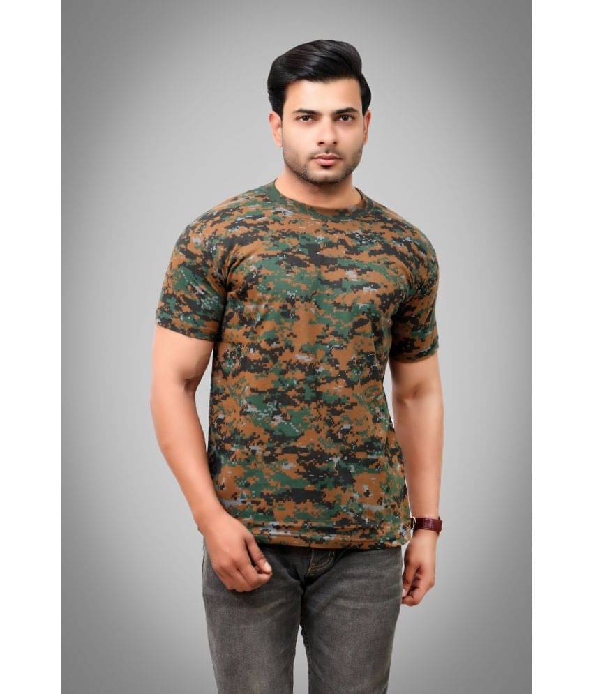 SI Squad - Military Green Cotton Blend Regular Fit Men's T-Shirt ( Pack of 1 )     			SI Squad - Military Green Cotton Blend Regular Fit Men's T-Shirt ( Pack of 1 )