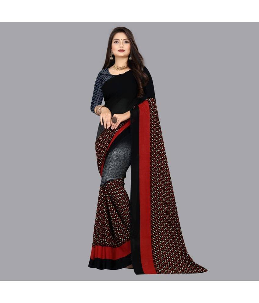     			ANAND SAREES Georgette Printed Saree With Unstitched Blouse Piece ( Grey )