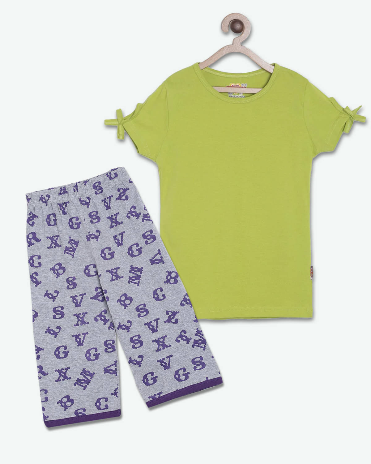    			Sini Mini Pack of 1 Girls Cotton Shirt With Capris ( Pistachio )
