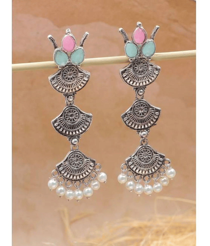 Sunhari Jewels Multi Color Drop Earrings ( Pack of 1 ) - Earrings | Buy online on ZillyBuy