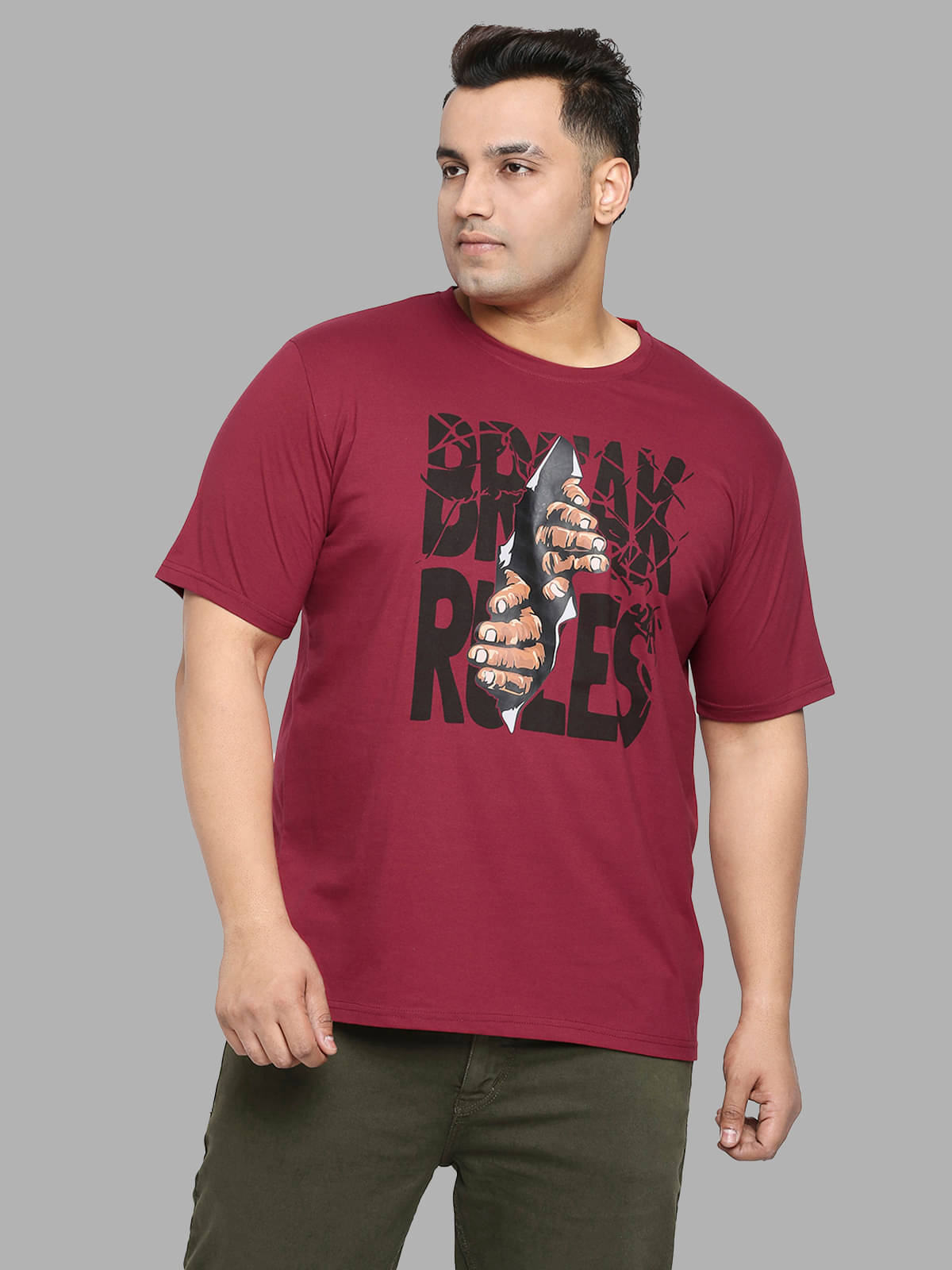 Xmex Pack of 1 Cotton Blend Regular Fit Men's T-Shirt ( Maroon ) Xmex Pack of 1 Cotton Blend Regular Fit Men's T-Shirt ( Maroon )